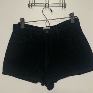 black jean shorts